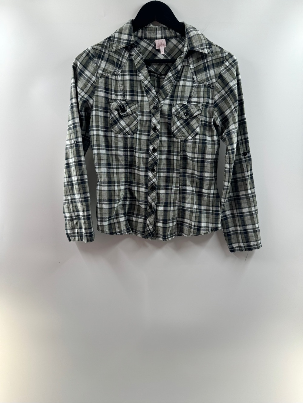 Rue21 Black White Plaid Flannel Button Up Shirt – Women's Medium